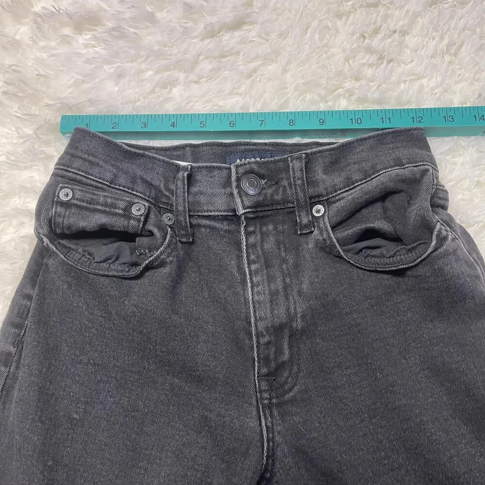 Aeropostale Curvy Mom Jean Black Women's Straight Leg Jeans